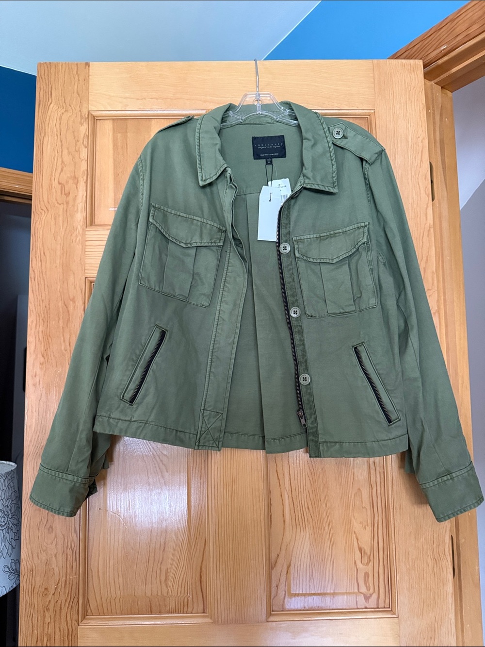 Sanctuary Army Green Button-Front Jacket